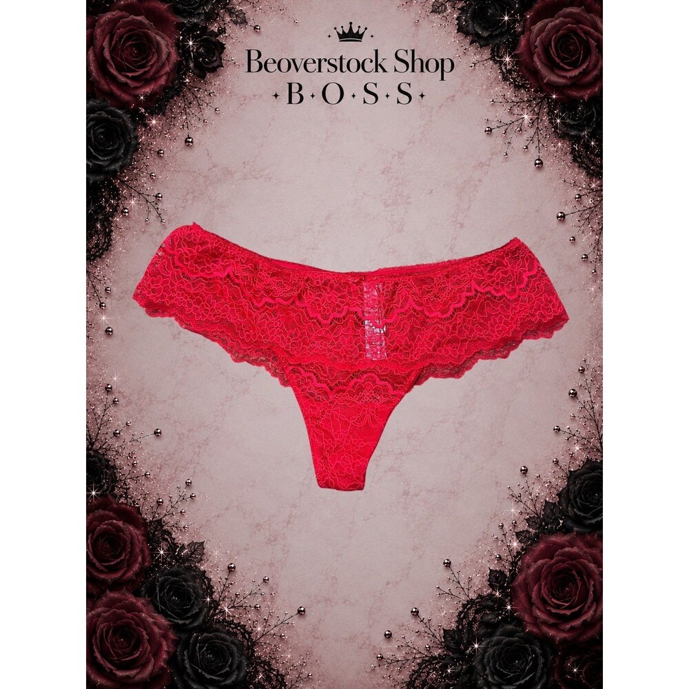 New Victoria’s Secret Dream Angels Wide-Side Lace Thong – Red – Size Medium